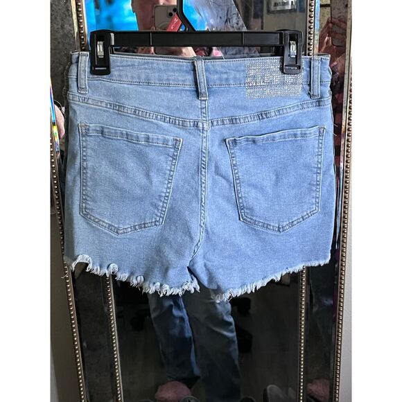 Forever 21 rhinestone encrusted denim cutoff style shorts size 28 - Picture 2 of 4